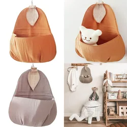 Organisateur de couches en coton en forme de poire pour bébé, sac de rangement de jouets de bébé, sac de décor mural suspendu pour décor de chambre de bébé 