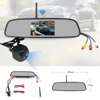 

Rearview Mirror Dvr 4.3-inch Rear View Mirror + Reversing Camera Wireless Car Reversing Camera