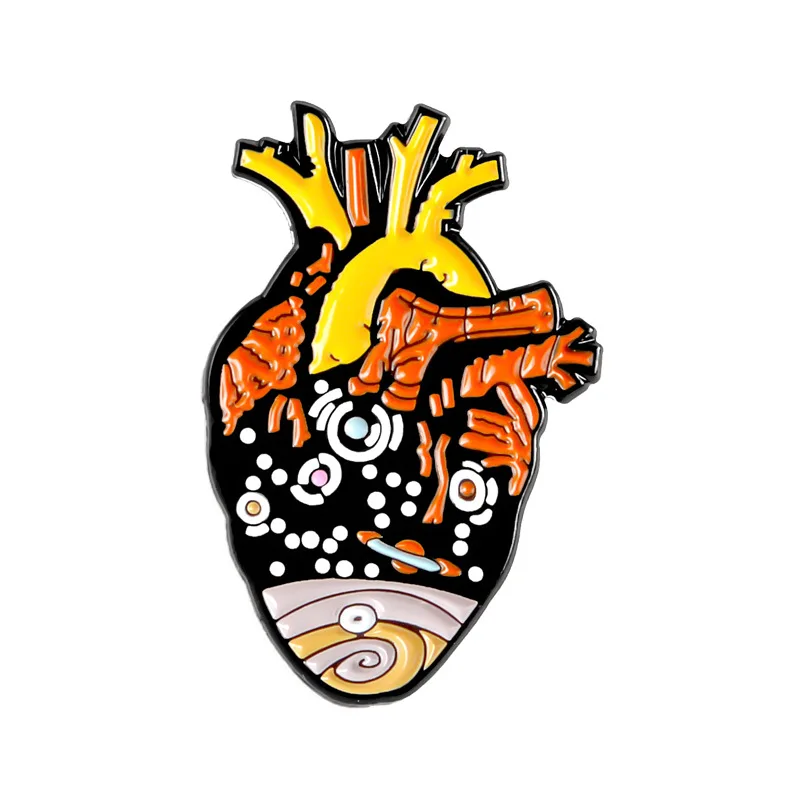 Человеческое сердце металлические эмалированные булавки Роза Звездные волны значок в форме сердца брошь модные ювелирные изделия пальто рюкзак ювелирные изделия подарок - Окраска металла: XZ1214