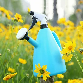 

2 in 1 Plastic Watering Can Indoor Garden Plants Pressure Spray Water Kettle Adjustable Sprayer 1L DIN889