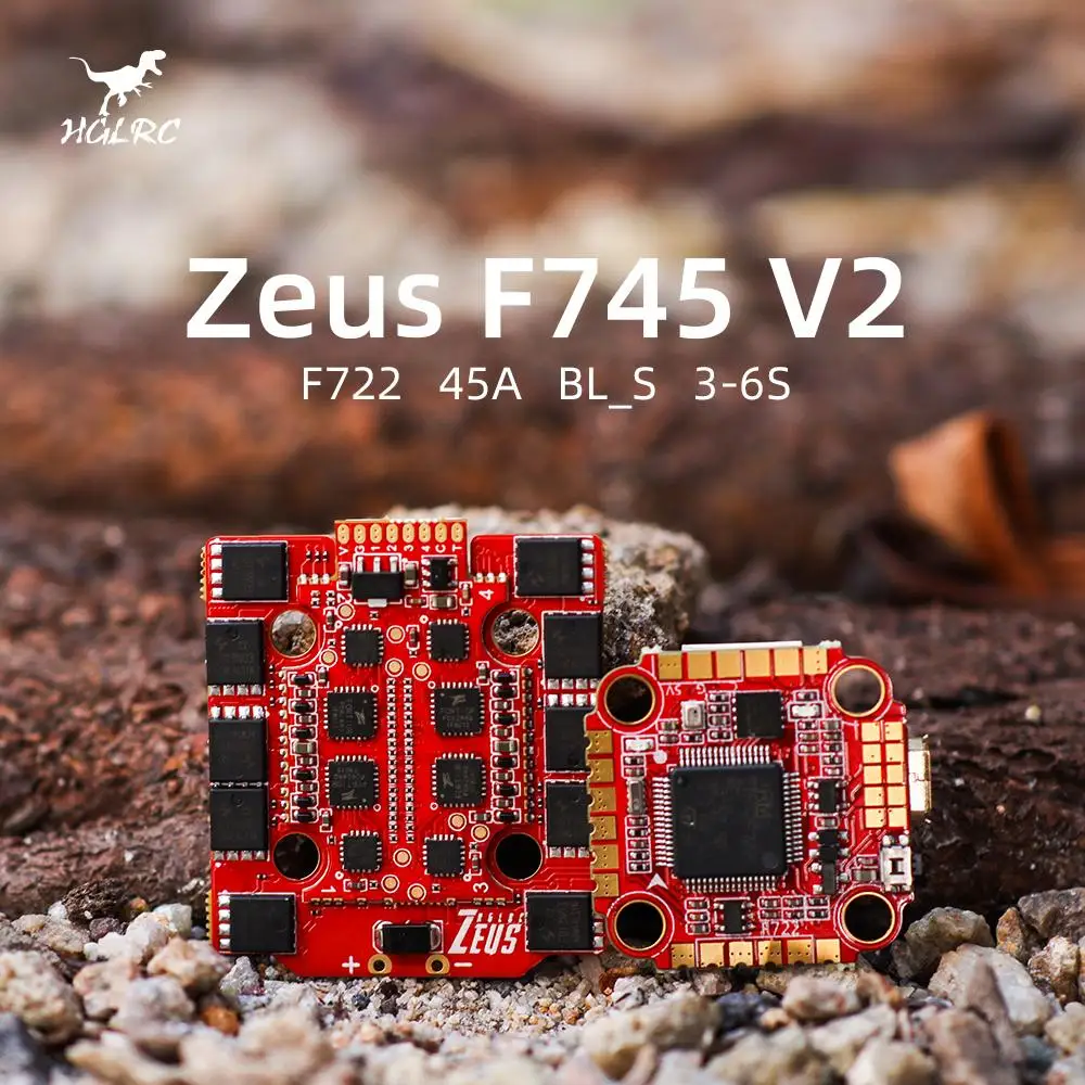 HGLRC Zeus F745 V2 STACK F722 Mini Flight Controller 45A V2 BLHELIS 4in1 ESC 3-6S 20X20mm for RC FPV Racing Freestyle Drones