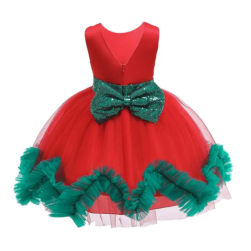 Детские платья;нарядное платье для девочки;кружево Блесток лук платье для девочки ;новогодний костюм для девочки;платье принцессы карнавальные костюмы для девочек;рождения праздничное платье для девочки;3 6 8 9 10 лет - Цвет: Red