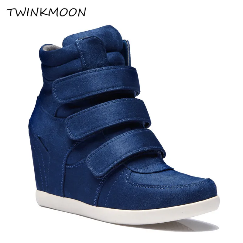 blue wedge trainers