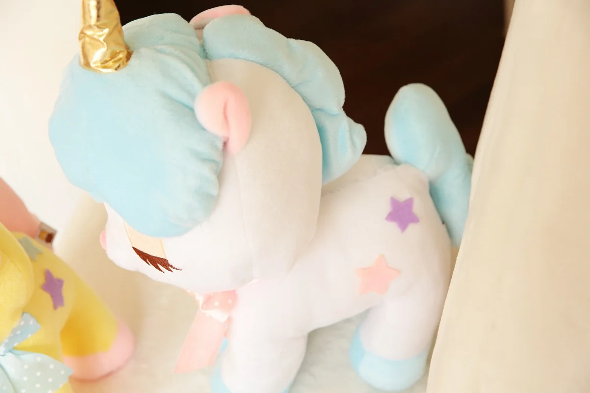 Lovely White Angel Unicorn Plush Toy Baby Dolls Stuffed Animal Toys for Children Birthday Gift Toys
