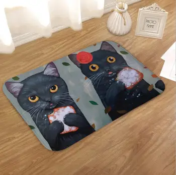 

Cartoon Eating Cat Plush Carpet Foot Pad Door Mat Carpet Plush Toy 3010