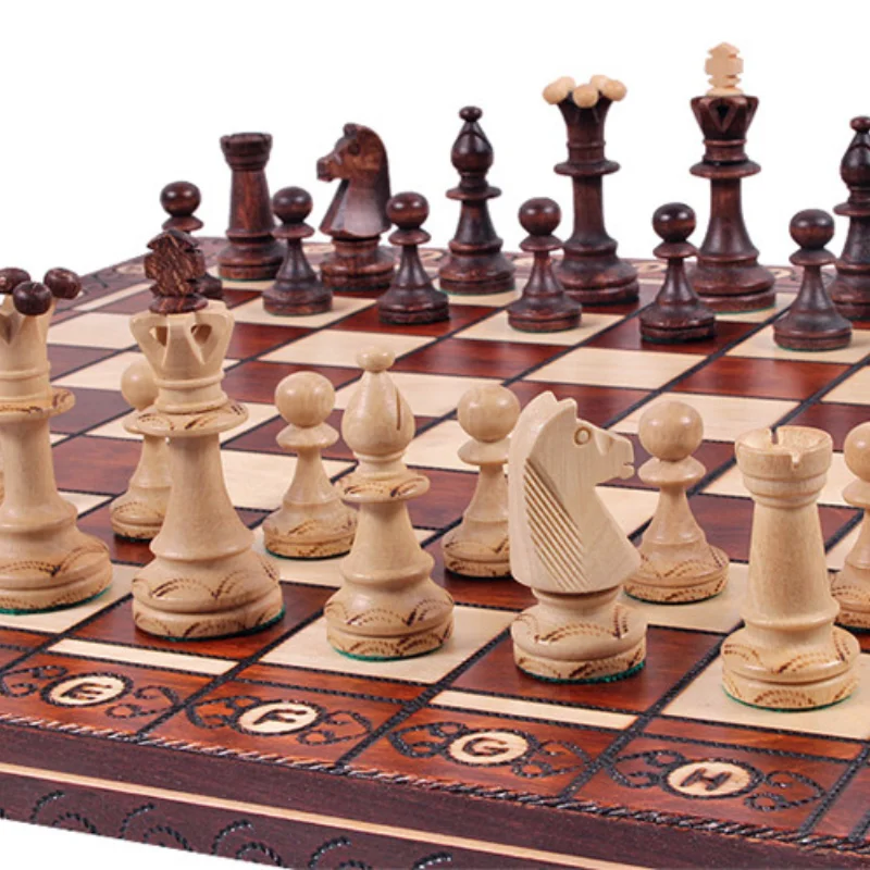 Handmade European Large Chess Board Wood Folding Games for Children Chess Board Family Table Game Jeux Entertainment Ed50zm