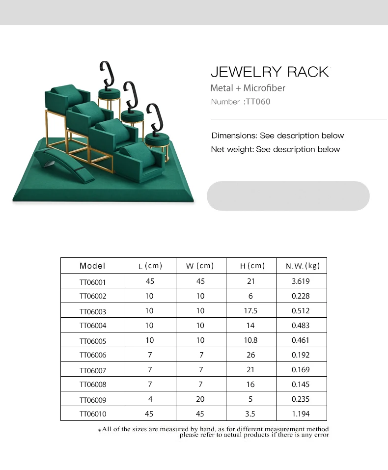 Oirlv Neu Grün Metall Uhr Display Requisiten Set Uhr Display Steht mit Mikrofaser Schmuck Organizer Steht für Shop Schrank – Detail 5