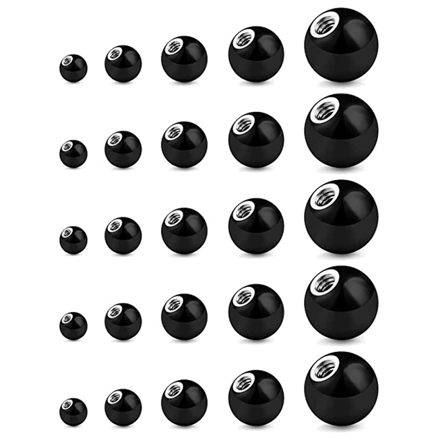 Replacement Balls Externally Threaded Surgical Steel Industrial Barbell Tongue Nipple Belly Button Piercing Rings Parts