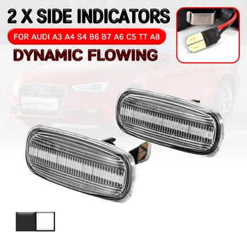 

For Audi A3 S3 8L 2000-2003 A8 D2 1999-2002 TT 8N 2000-2006 Car LED Dynamic Side Marker Light Flowing Turn Signal Light Lamp