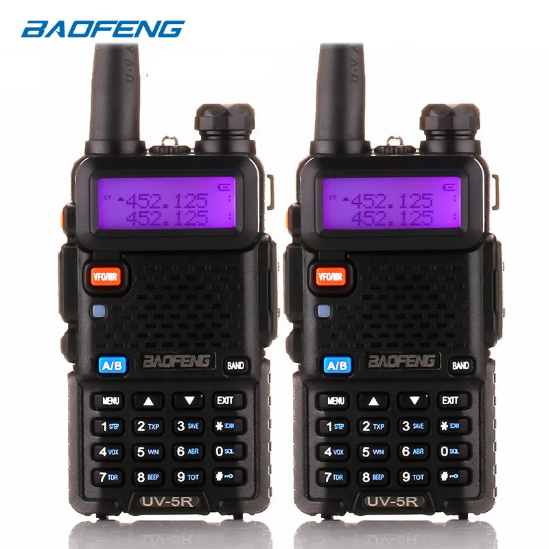 

2 PCS Baofeng UV 5R UV5R UV-5R Walkie Talkie UHF VHF Ham CB Two Way Radio Station Boafeng Transceiver Portable 10 km Woki Toki