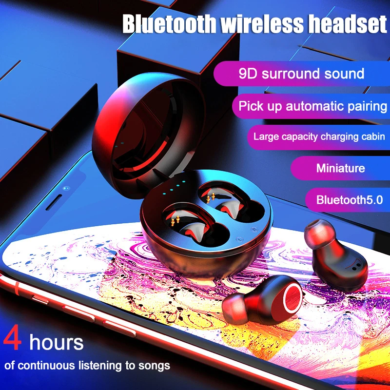 Беспроводная bluetooth-гарнитура с зарядным футляром 5 0 мА · ч | Компьютеры и офис