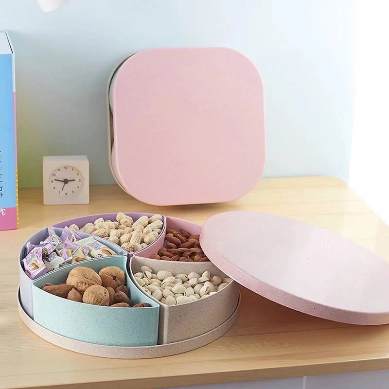 Kitchen Tools 1PC Plastic Separated Candy dish Kitchen Storage Tray Organizer Degradable Wheat Straw Storage Divider