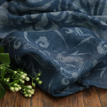 

High quality ramie fabric High-end gowns, dresses, shirts and jackets material digital printing patchwork fabric