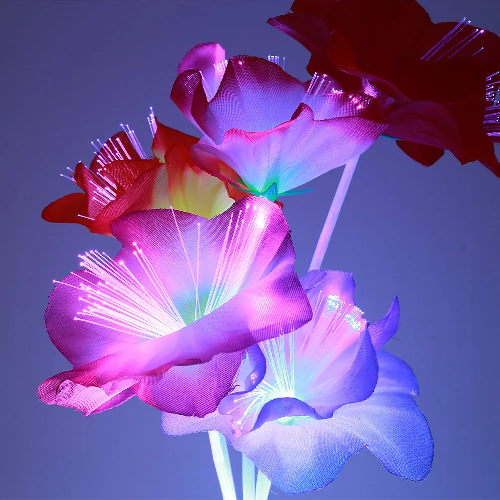 Lámpara LED de fibra óptica para el hogar, florero Kapok de plástico