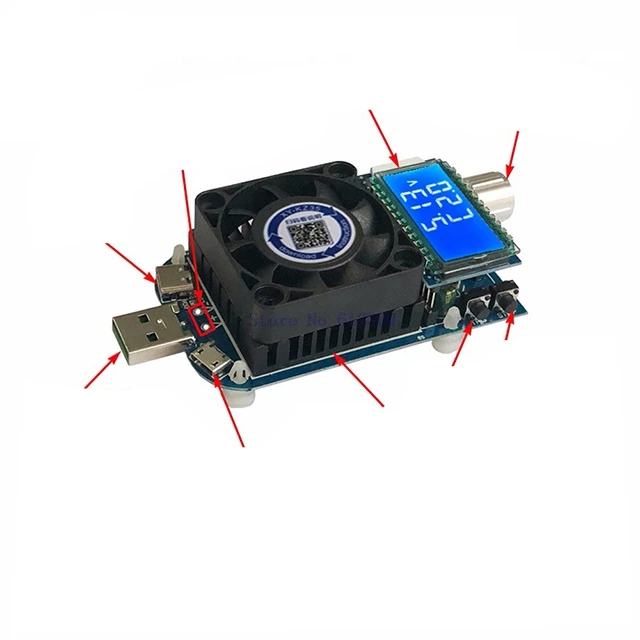 

A7-- DC Electronic Load Tester 35W 5A Adjustable USB Intelligent Protection Aging Resistor Discharger Voltage Current Power Batt