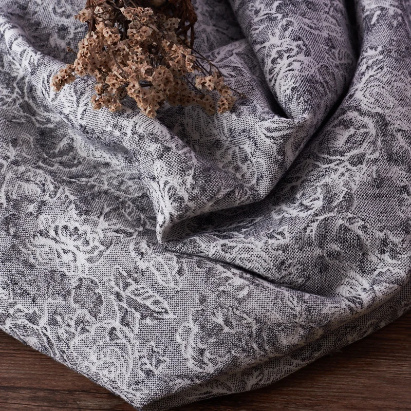 Quality cotton and linen fabric Yarn dyed jacquard patchwork Fashion dress cheongsam jacket bust skirt material | Дом и сад