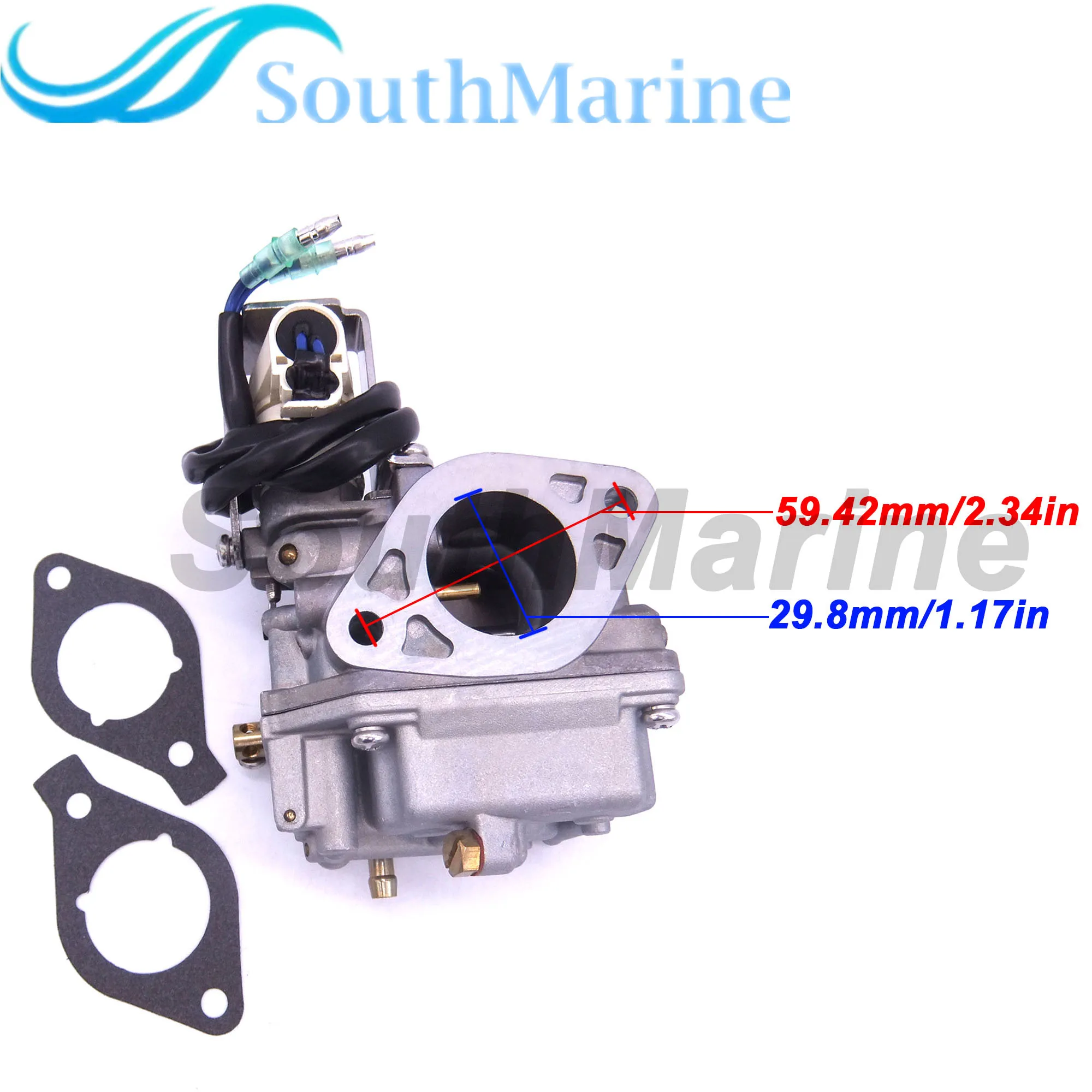 Boat Engine 6AH-14301-00 6AH-14301-01 Carburetor Assy and 6AH-13646-00 Gaskets (2 pcs) for Yamaha 4-stroke F20 Outboard Motor
