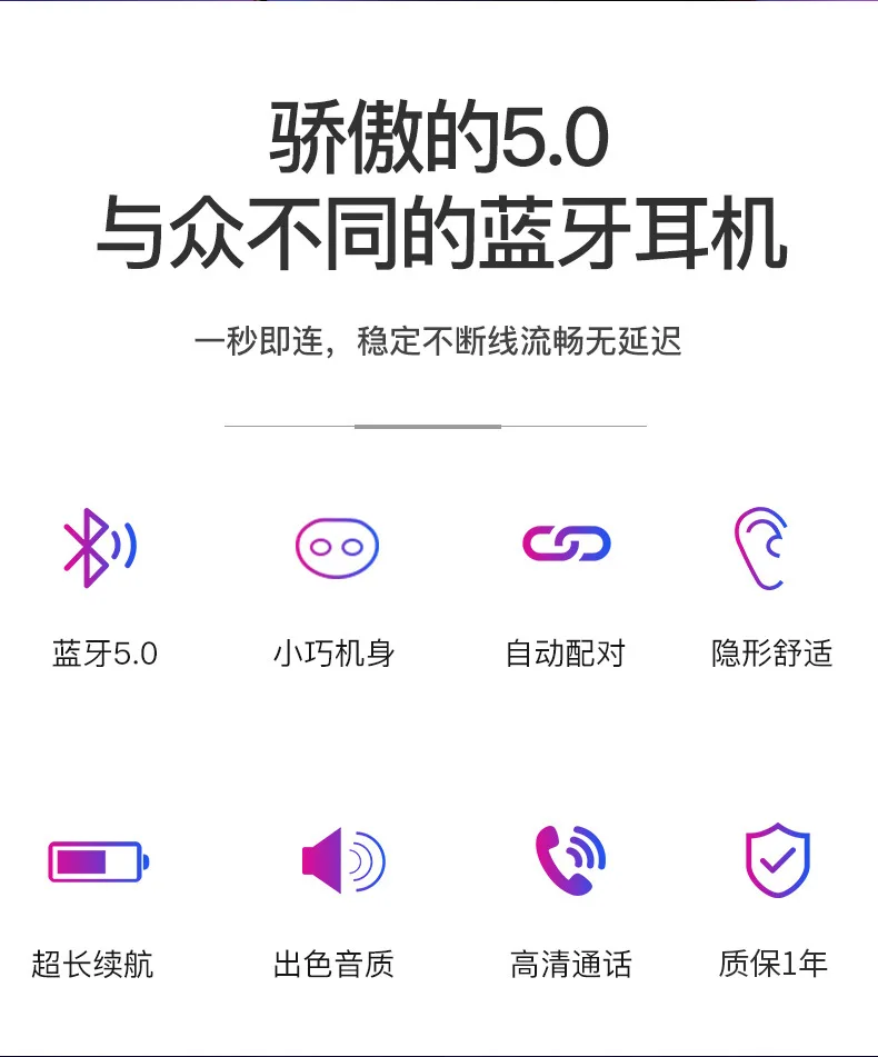 Bluetooth гарнитура 5,0 bluetooth для стерео беспроводные стерео движения с мобильным блоком питания bluetooth наушники беспроводные наушники