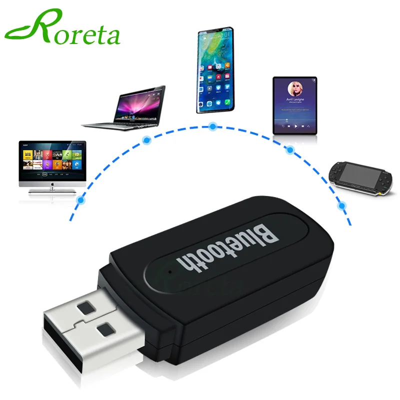 

Roreta Wireless Bluetooth Receiver USB Adapter for Car AUX Android IOS Mobile Phone 3.5mm Jack Stereo Music Audio Receiver