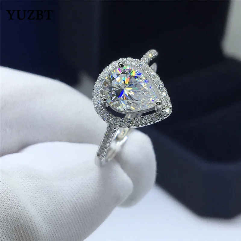 Yuzbt 18k White Gold Plated 2 Carat Excellent Cut Diamond Test Past D