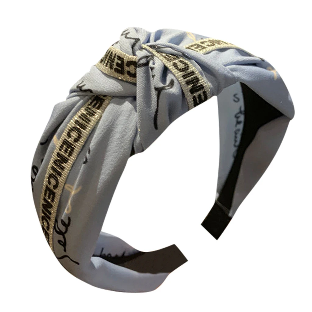 2019 New Women Bowknot Elastic Fabric Headband Cross Knotted Hair Band Adult Pattern Head Hoop Lady Hair Accessories 903