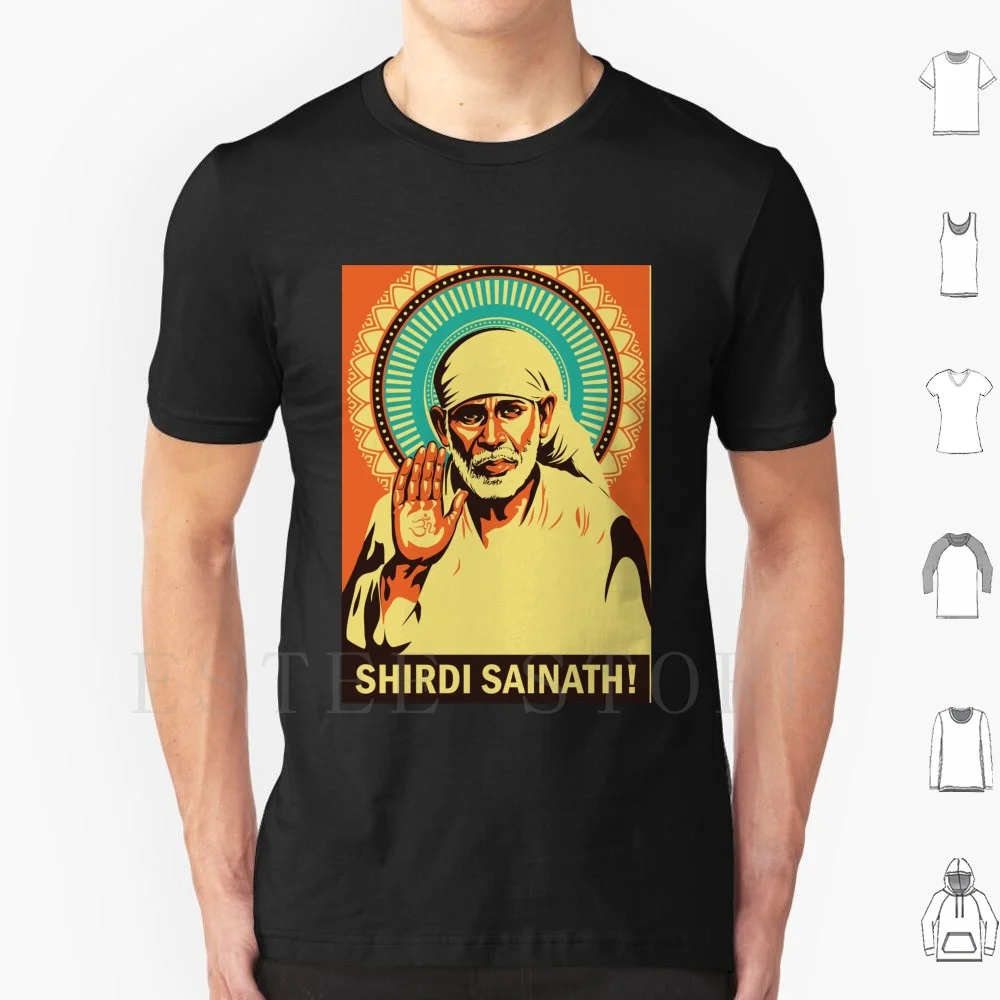Sai Baba T Shirt Cotton Men Diy Print Sai Baba India Baba Inspirational Quote Hindu Love Sai Buddha God Induism Peace Sathya