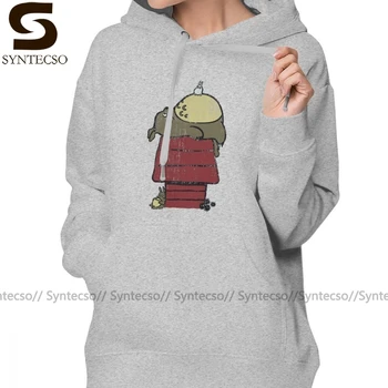 

Japan Cartoon Hoodie My Neighbor Peanut Hoodies Sexy Large Hoodies Women Printed Grey Long Sleeve Street wear Pullover Hoodie