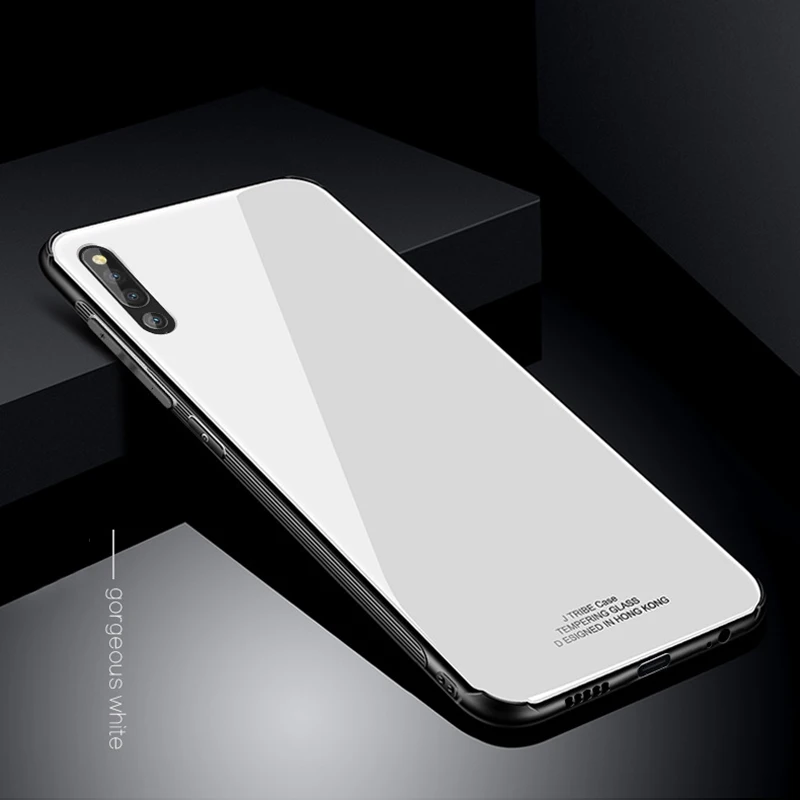 White Градиентный стеклянный чехол для телефона huawei p30 цветной чехол Роскошный Жесткий чехол для телефона из закаленного стекла чехол для huawei p30 - Color: White