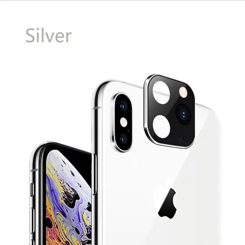 Для iPhone Apple X XS MAX секундная смена 11Pro для iPhone 11 PRO MAX наклейка на рассеиватель Модифицированная крышка камеры титановый сплав 10 - Цвет: Серебристый
