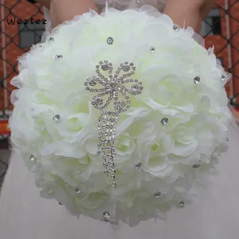 

Artificial Rose Flower Bouquet Bridal Wedding Bouquet Blue Bridesmaid Marriage Wedding Supplies Decorations SPH111