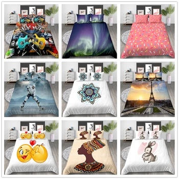 

Milsleep Home Textile Bedding Set animals People Scenery Twin Full Queen Size Home Bedclothes for Adult Kids Bedding Suit