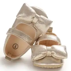 Обувь для маленьких девочек от 0 до 18 месяцев противоскользящая обувь с бантиком и мягкой подошвой; обувь для малышей; детская обувь для