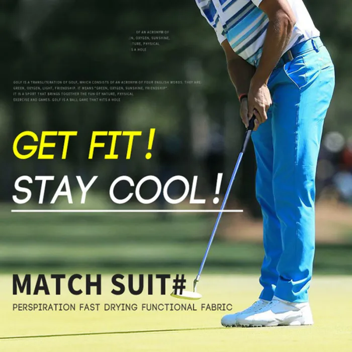 Высококачественная Мужская одежда для гольфа, длинные штаны, дышащие летние быстросохнущие штаны с эластичной резинкой на талии, тонкие мягкие M88