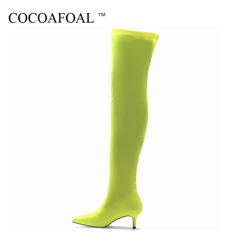 

COCOAFOAL Autumn Winter Women's Over The Knee Boots Woman High High Boots Plus Size Fashion Over The Knee Boots Thigh High Re'd