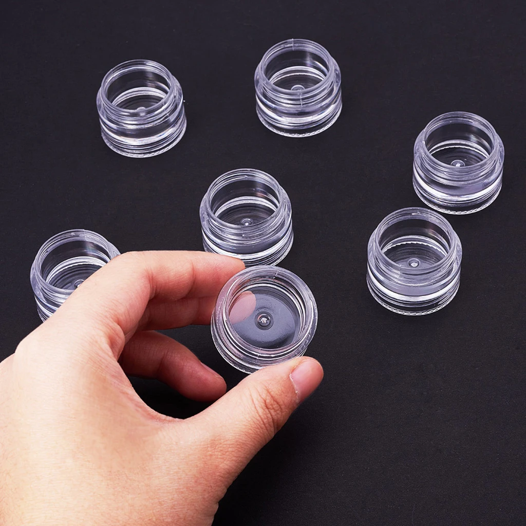 25x прозрачные контейнеры для хранения косметики прозрачный макияж Штабелируемый для небольших банок/чашки с крышкой таблетки конфеты коробка для хранения 30x15 мм