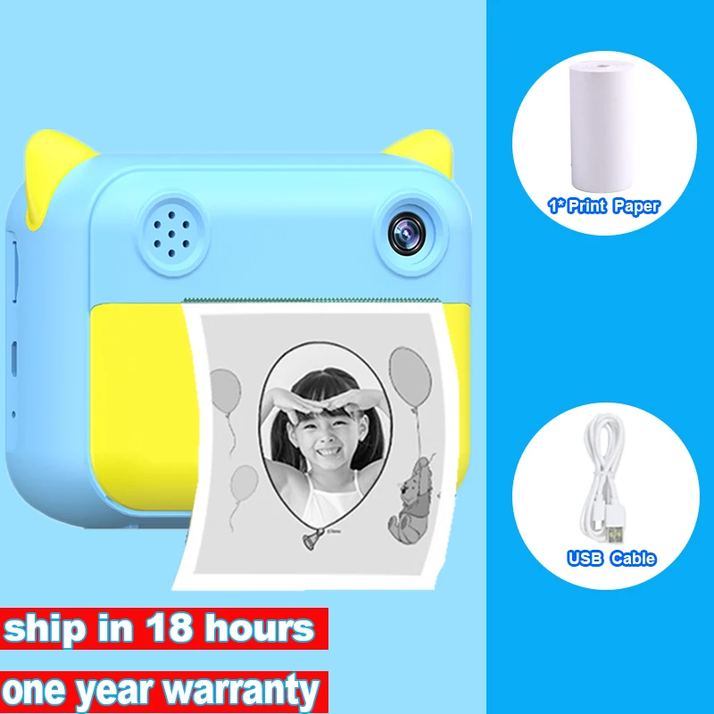 Children's Camera With Print Upgrade Selfie Kids Instant Camera Digital Zero Ink Video Camera Dual Lens 1080P HD Video Recorder best small digital camera Digital Cameras