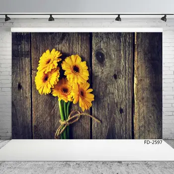 

Wooden Board Texture Bloom Flower Newborn Baby Shower Backdrop Photography Background For Photo Studio Prop Photophone Photozone