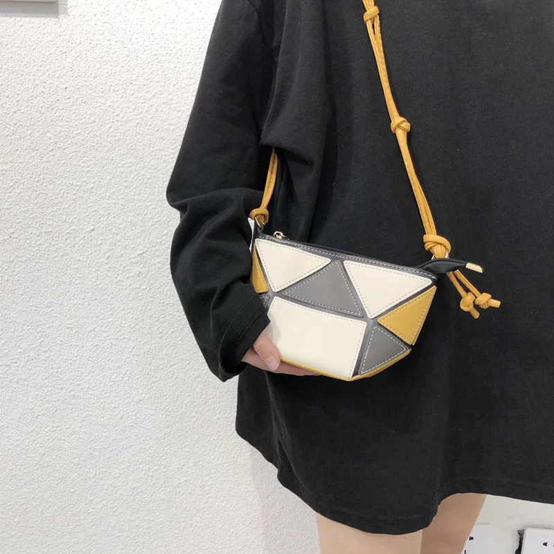 

High Quality Patchwork Shoulder Bag Women Messenger Bag with Zipper Leather Bag New Shoulder Bag Fashion Small Crossbody Bag Sac