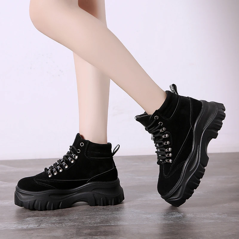 2019 Winter New Women Chunky Sneakers Comfortable Keep Warm Ankle Boots Non-slip Snow Boots Fashion Martin Boots