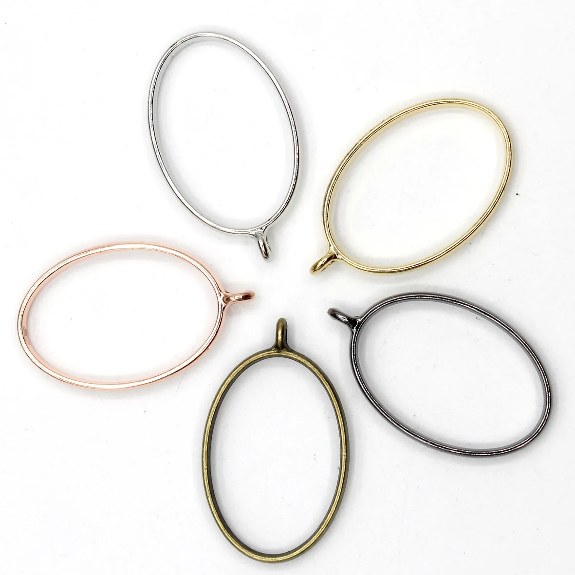 

Metal Hollow Embossing Frame Resin Jewelry Making Frame Necklace Earring Pendant Mould 10pcs/lots 5 colors Oval