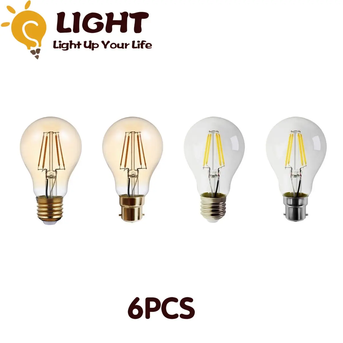 Ретро Edison led светильник лампочка E27 220V A60 6W лампа накаливания ампулы лампы Винтаж