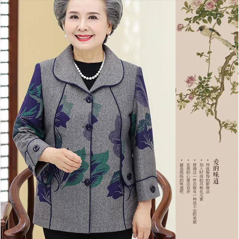 Abrigo y chaqueta para mujer de mediana edad y ancianos, prendas de vestir exteriores, chaqueta de manga larga, para abuela, primavera 2022|chaquetas - AliExpress