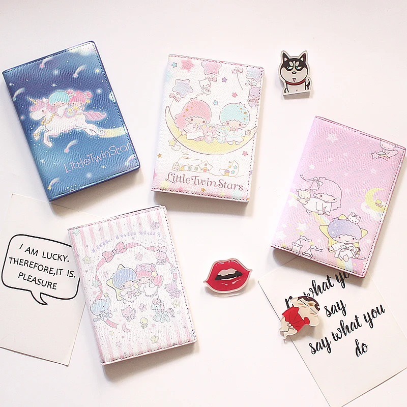 Japan Cute Twin Stars Waterproof Passport Sets Ins Simple Cartoon Holder Ticket | Багаж и сумки