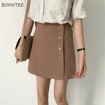 

Skirts Women Ulzzang Solid Kawaii Elegant All-match Spring Summer Korean Style New High Waist Embroidered Womens Mini Skirt Chic