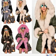 Женские зимние пальто элегантные дропшиппинг с капюшоном куртка из искусственного меха толстое теплое пальто с меховым кардиганом женские пальто с длинным рукавом