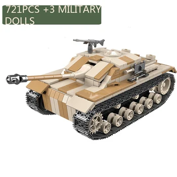 

721Pcs New Sale Military German World War II Tank Gun City WW2 Army Police Soldier Building Blocks Bricks Assemble Children Toys