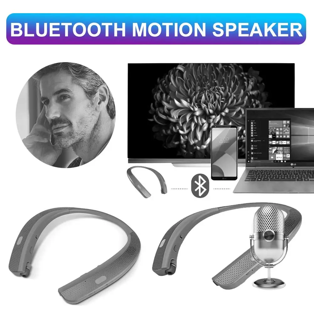 Bluetooth динамик креативный шейный подвесной звуковой ящик портативный Bluetooth работающий музыкальный динамик Bluetooth переносной динамик - Цвет: Gray