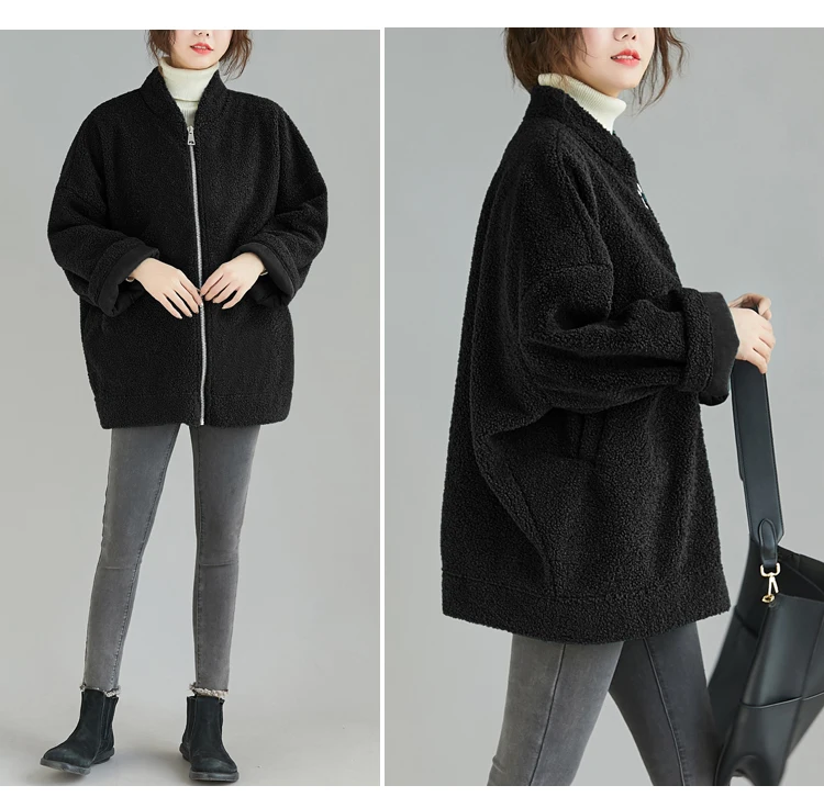 2019 зимнее женское пальто из искусственного меха размера плюс, шерстяная куртка из овечьей шерсти, более размера, утепленный Пушистый