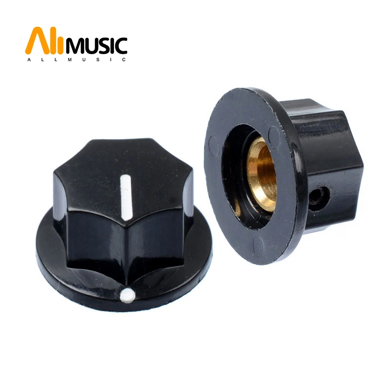 Free Shipping Black Pedal Pointer Knobs 1/4 Inch Shaft Guitar Effects Pedal Knobs Hard Plastic