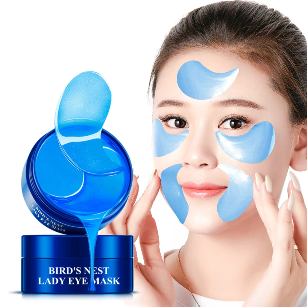 

60pcs Blue Crystal Collagen Eye Mask Anti-Aging Anti-Puffiness Eye Patches Remove Dark Circle Crystal Beauty Skin Care